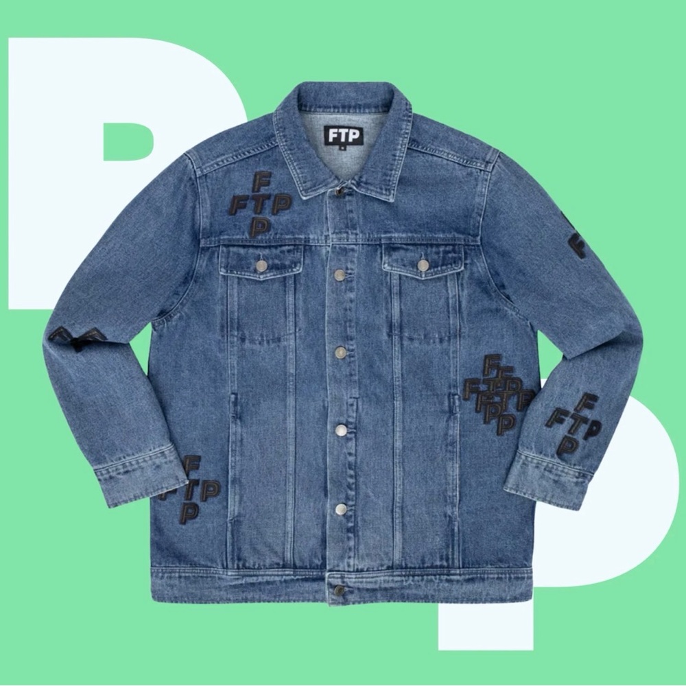 FTP Cross Logo Denim Trucker Jacket (Large)